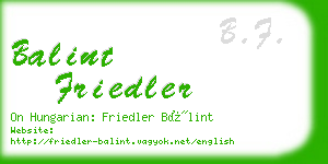 balint friedler business card